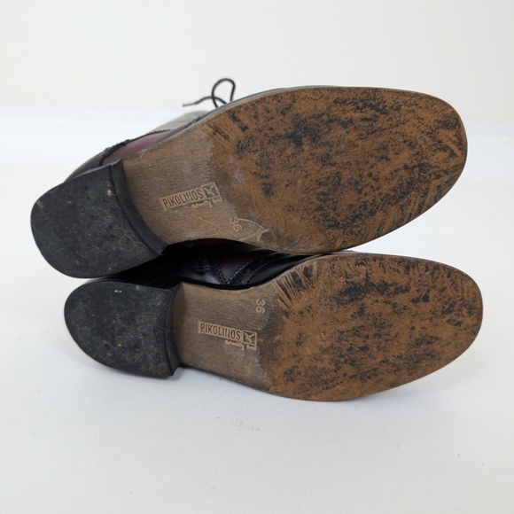 Pikolinos Leather Lace Up Boots Ankle Booties Panelled Oxford Colorblock Grey - Picture 10 of 11